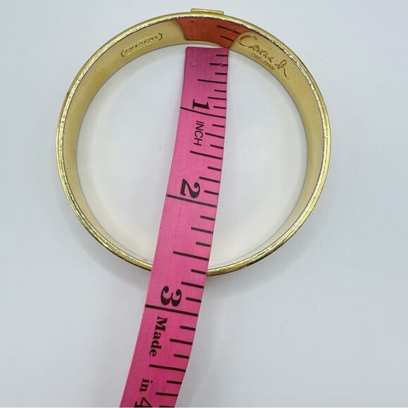 Coach Designer Gold Monogram C’s Bangle Bracelet Minimalist Quiet Luxury C - Picture 6 of 12